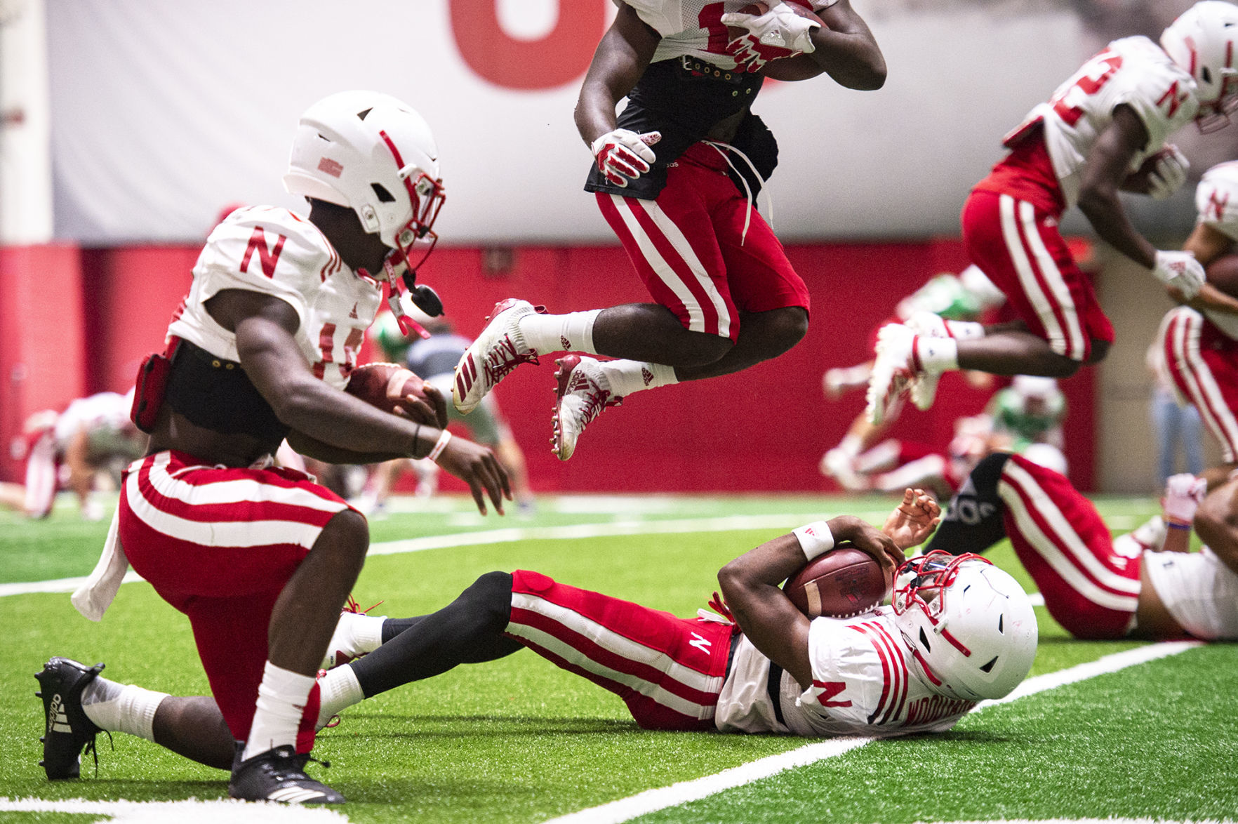 NU football practice, 8.7
